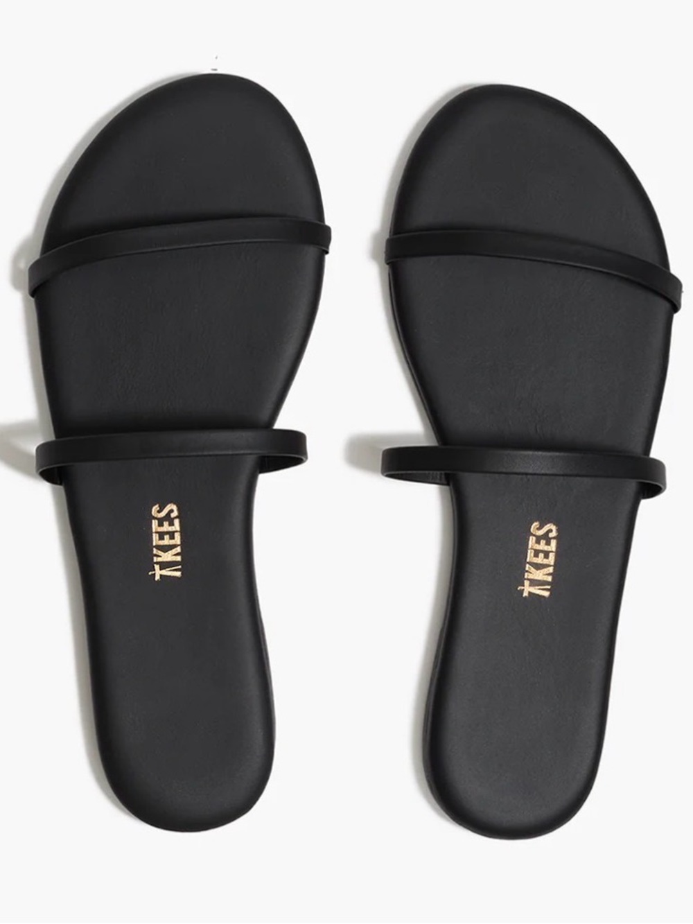 TKEES Black Double-Strap Minimal Slide Sandals New Size 8